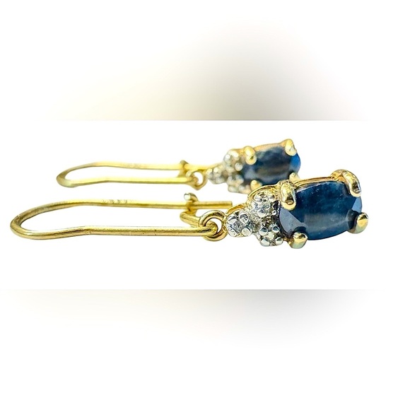 Ross-Simons | Sapphire & Diamond Gold Vermeil Earrings - Picture 4 of 13